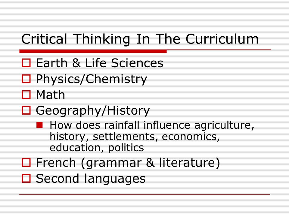 Analysis and Critical Thinking